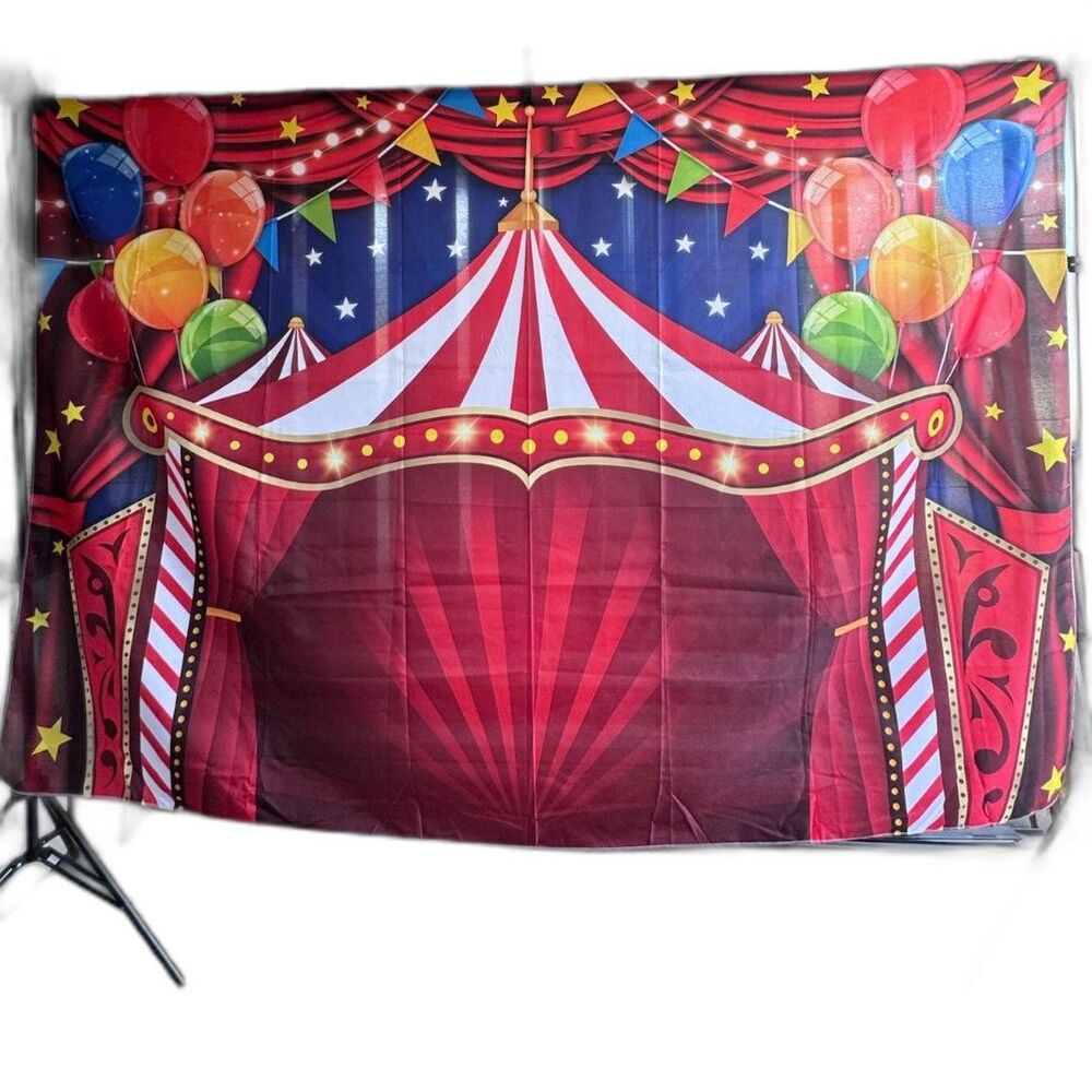 Circus Big Top / Carnival Quality Fabric Photo Backdrop Party Decor Banner Fun!!